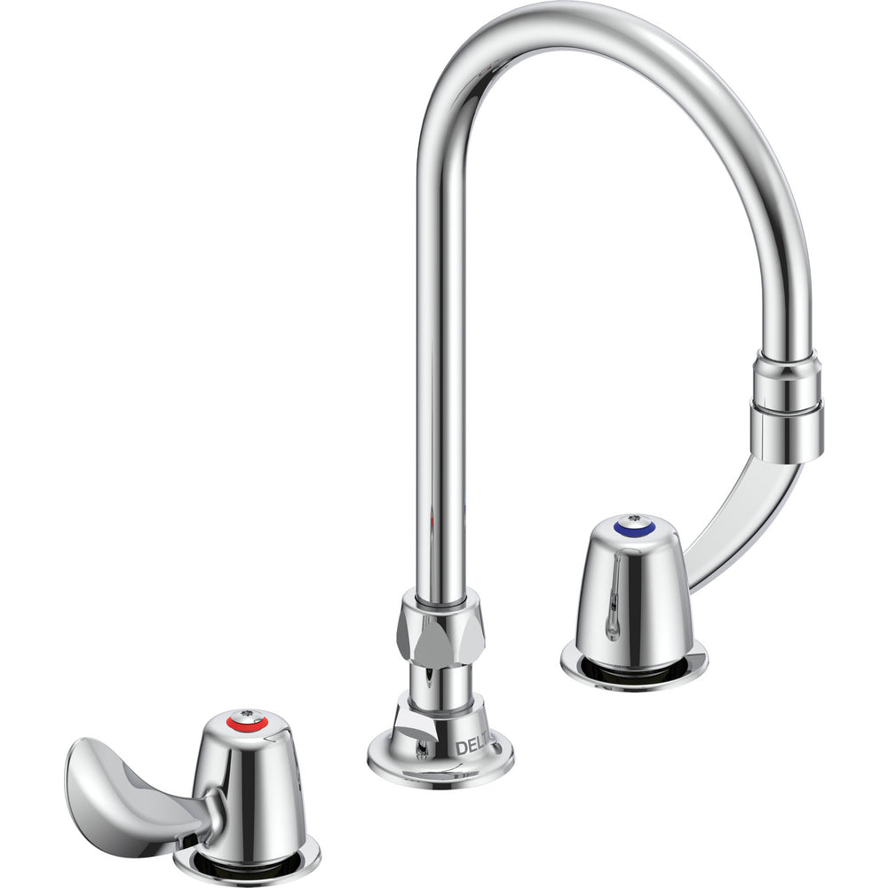 Delta Commercial 27C2922-LS Two-Handle Deck-Mount Sink Faucet with Limited Swing Spout - Chrome