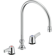 Delta Commercial 27C2933-R7 Two-Handle Deck-Mount Sink Faucet with Gooseneck Spout - Chrome