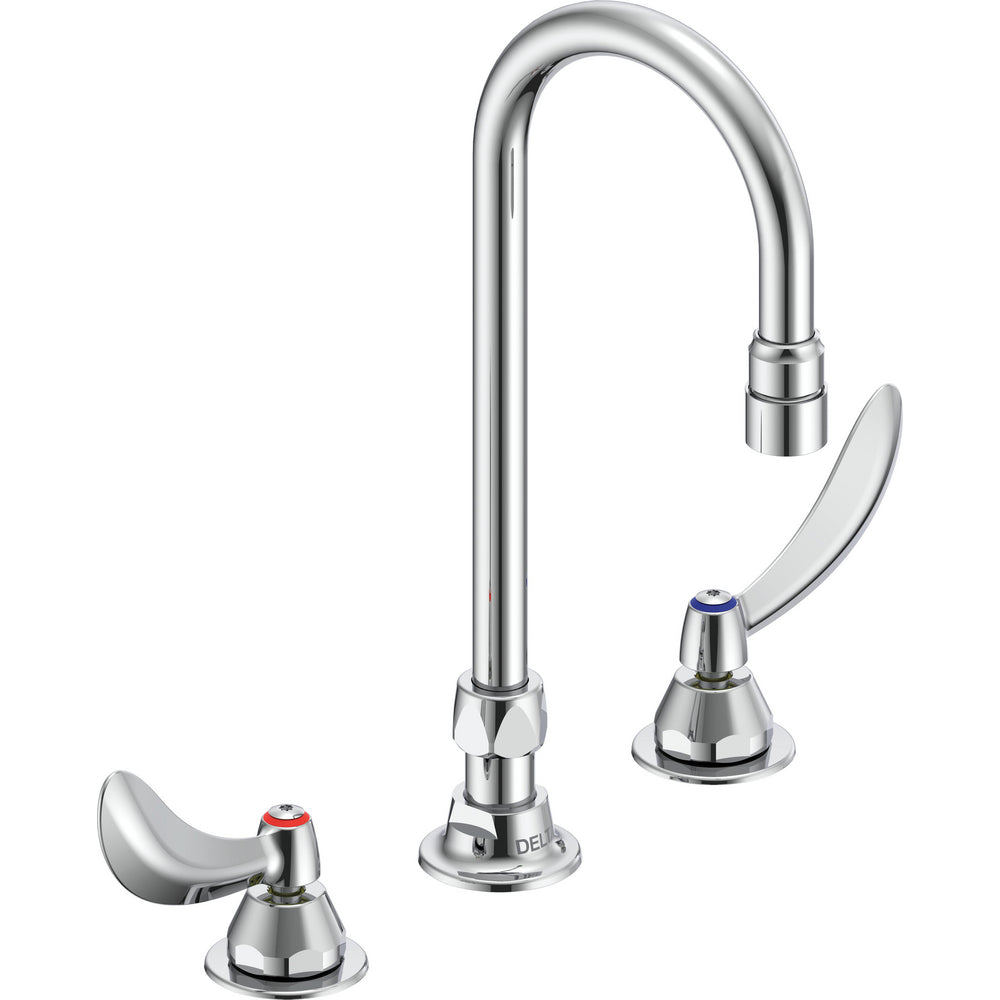 Delta Commercial 27C2934-R2 Two-Handle Deck-Mount Sink Faucet with Gooseneck Spout