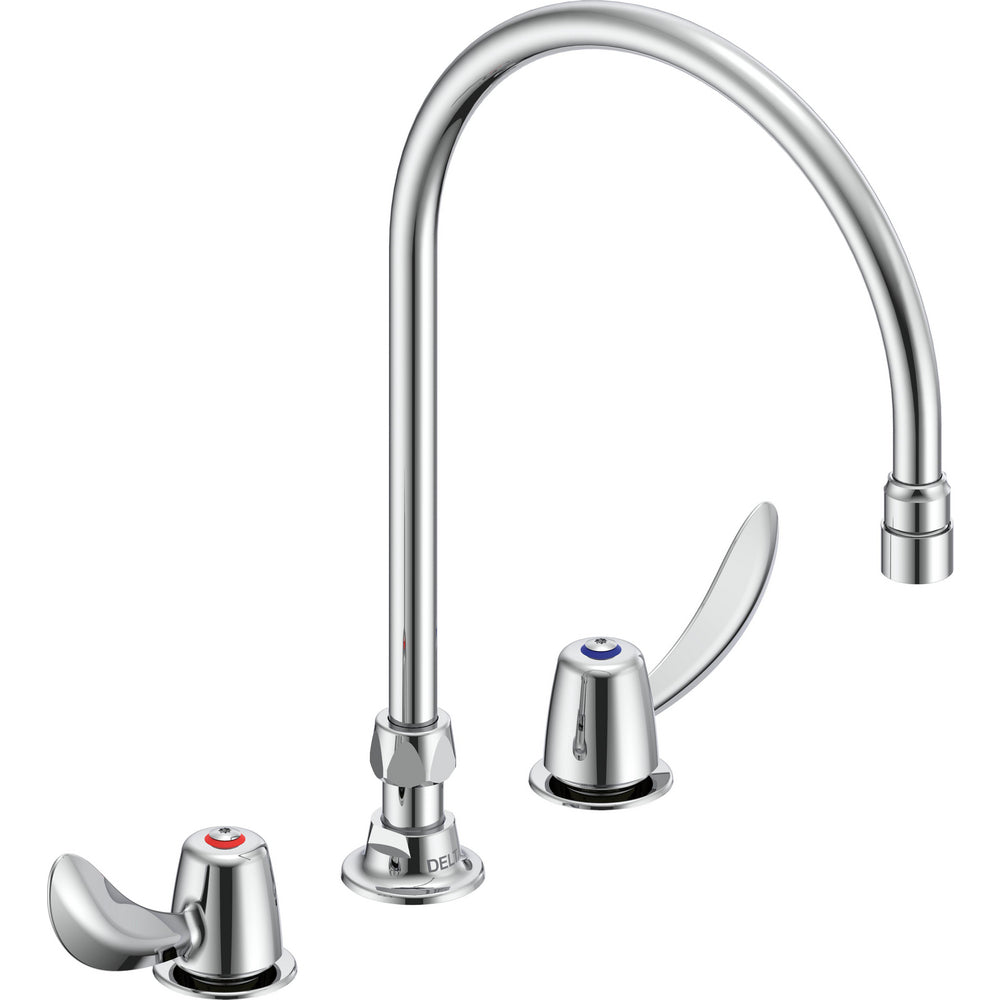 Delta Commercial 27C2942-R7 Two-Handle Deck-Mount Sink Faucet with Gooseneck Spout