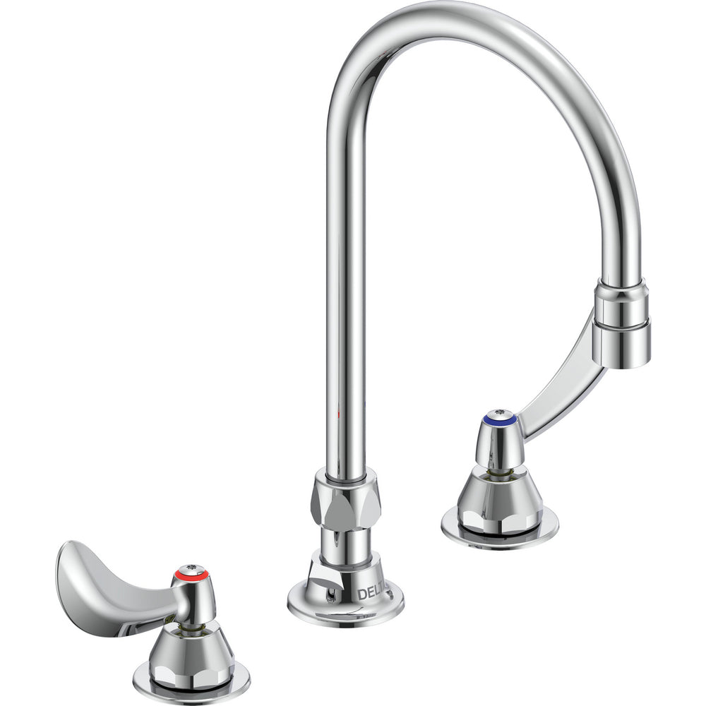 Delta Commercial 27C2944 Two-Handle Deck-Mount Sink Faucet with Gooseneck Spout - Chrome