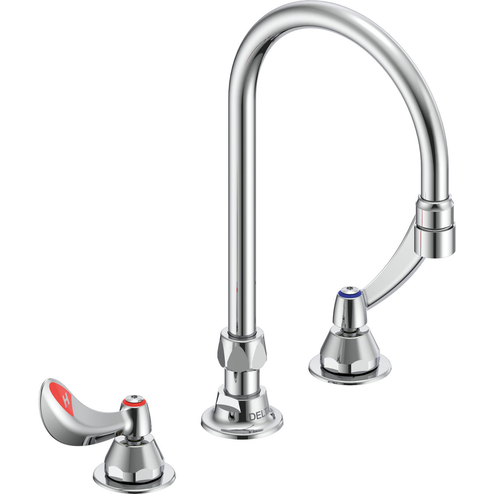 Delta Commercial 27C2944-LS-TI Two-Handle Deck-Mount Sink Faucet with Limited Swing Spout - Chrome