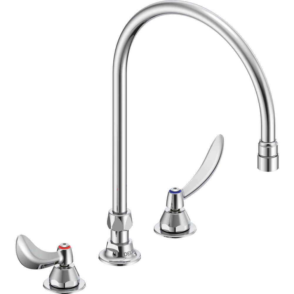 Delta Commercial 27C2944-R7 Two-Handle Deck-Mount Sink Faucet with Gooseneck Spout