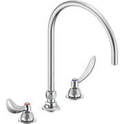 Delta Commercial 27C2962-R7 Two-Handle Deck-Mount Sink Faucet with Smooth End Gooseneck Spout - Chrome