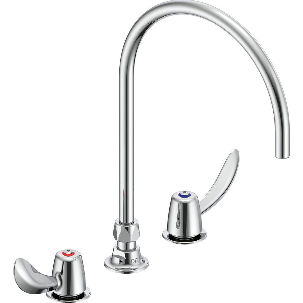 Delta Commercial 27C2972-R7 Two-Handle Deck-Mount Sink Faucet with Gooseneck Spout