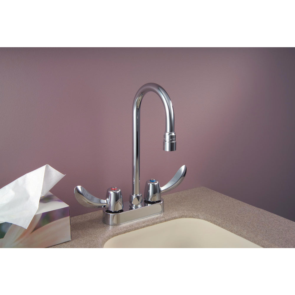 Delta Commercial 27C4852 Two-Handle Centerset Deck-Mount Sink Faucet with Gooseneck Spout