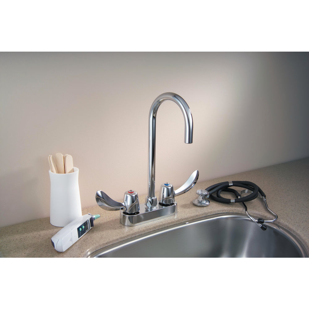 Delta Commercial 27C4852 Two-Handle Centerset Deck-Mount Sink Faucet with Gooseneck Spout