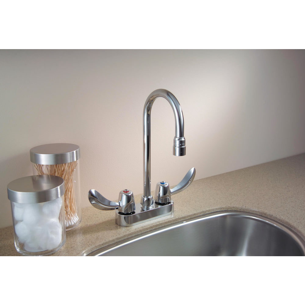 Delta Commercial 27C4852 Two-Handle Centerset Deck-Mount Sink Faucet with Gooseneck Spout