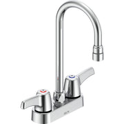 Delta Commercial 27C4853 Two-Handle Centerset Deck-Mount Sink Faucet with Gooseneck Spout - Chrome