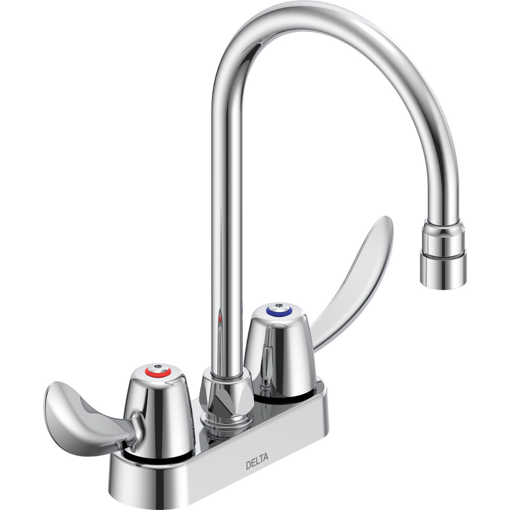 Delta Commercial 27C4952 Two-Handle Centerset Deck-Mount Sink Faucet with Gooseneck Spout - Chrome