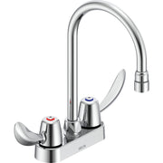 Delta Commercial 27C4952-LS Two-Handle Centerset Deck-Mount Sink Faucet with Limited Swing Gooseneck Spout - Chrome