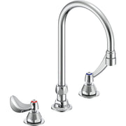 Delta Commercial 27T2934 Two-Handle Deck-Mount Sink Faucet with Gooseneck Spout - Chrome