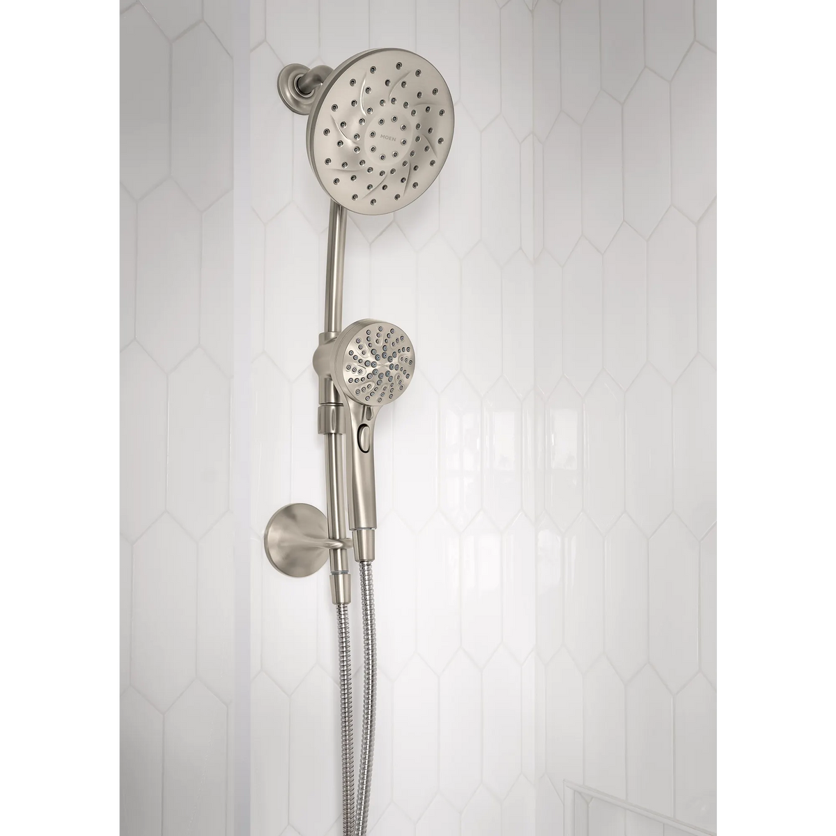 Moen Engage Six-Function 6-1/2" Diameter Spray Head Standard with Handshower 28501 in Spot Resist Brushed Nickel (28501SRN) - view 5