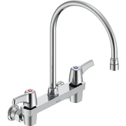 Delta Commercial 28C4933-R7 Two-Handle Wall-mount Sink Faucet with Gooseneck Spout