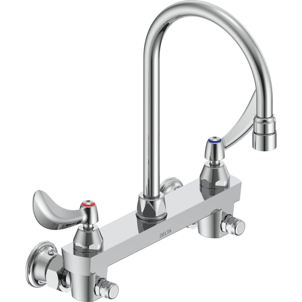 Delta Commercial 28C6924 Two-Handle Wall-mount Service Sink Faucet with Gooseneck Spout