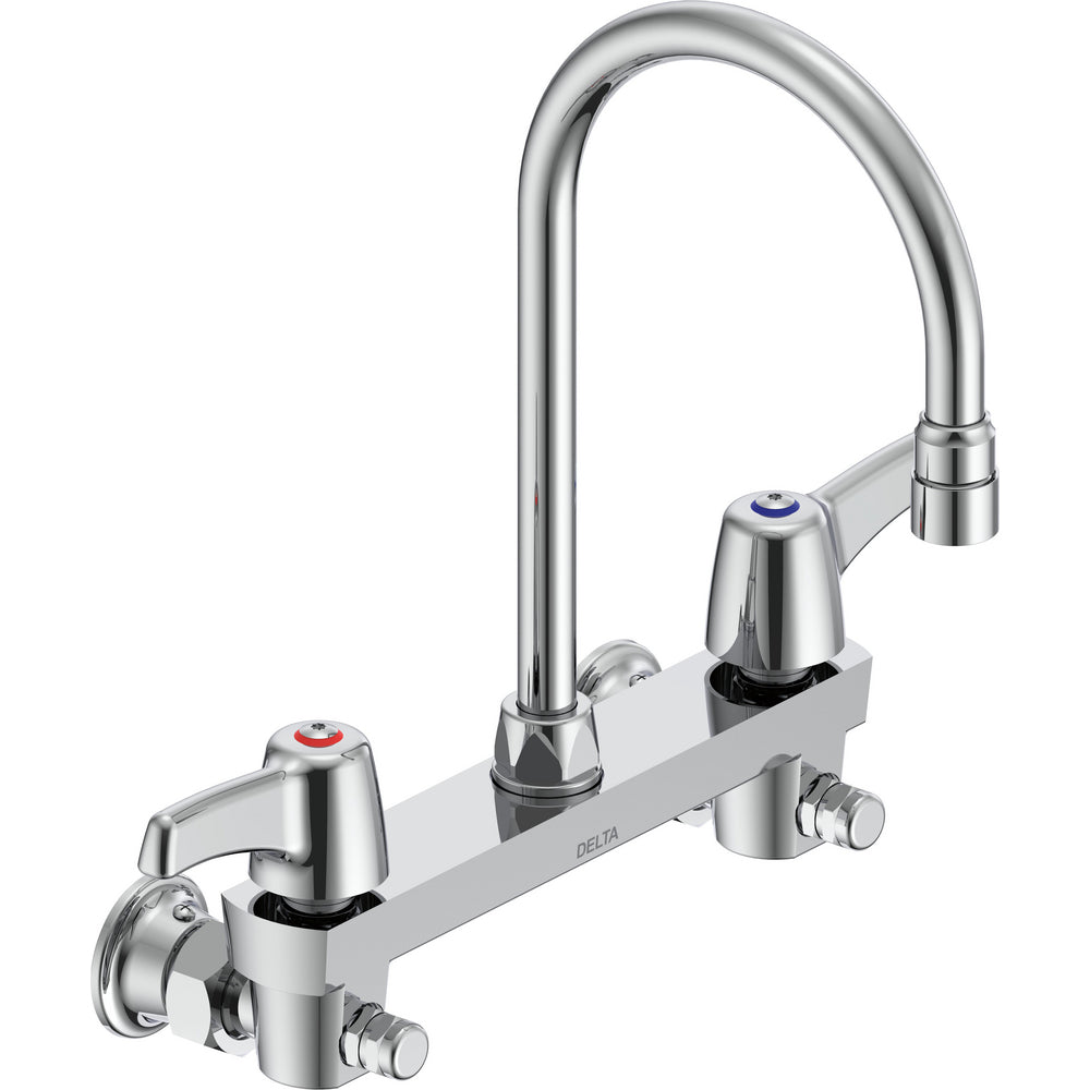 Delta Commercial 28C6933 Two-Handle Wall-mount Service Sink Faucet with Gooseneck Spout