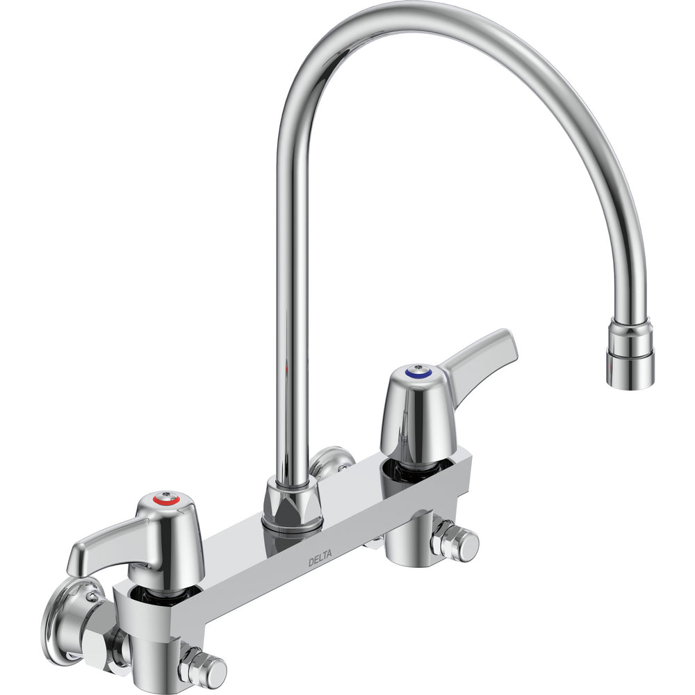 Delta Commercial 28C6933-R7 Two-Handle Wall-mount Service Sink Faucet with Gooseneck Spout
