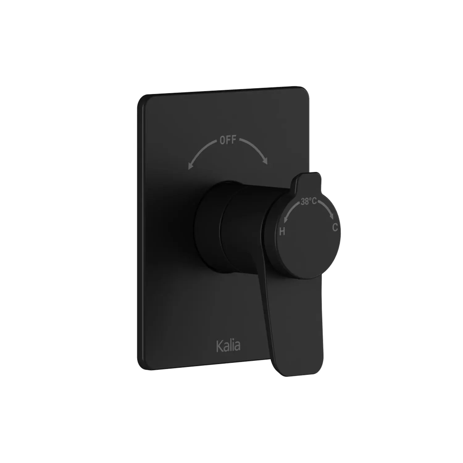 Kalia MOROKA Square Decorative Trim for 2-Way Type T/P 1/2'' Coaxial Valve with Diverter Matte Black 105950-160 - Plumbing Market