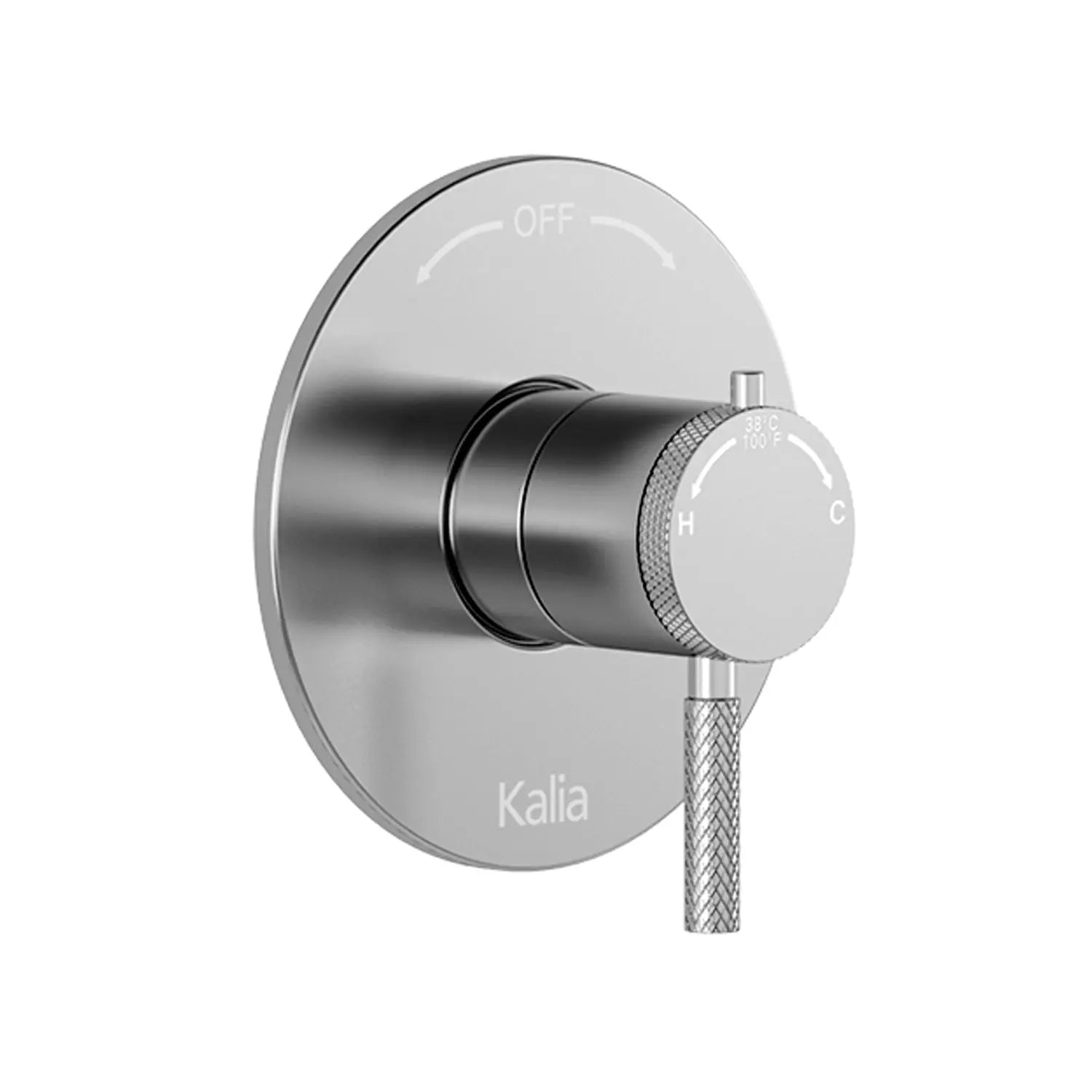 Kalia PRECISO 2-Way AQUATONIK Type T/P 1/2'' Coaxial Valve with Diverter and Round Decorative Trim Chrome BF1816-110 - Plumbing Market