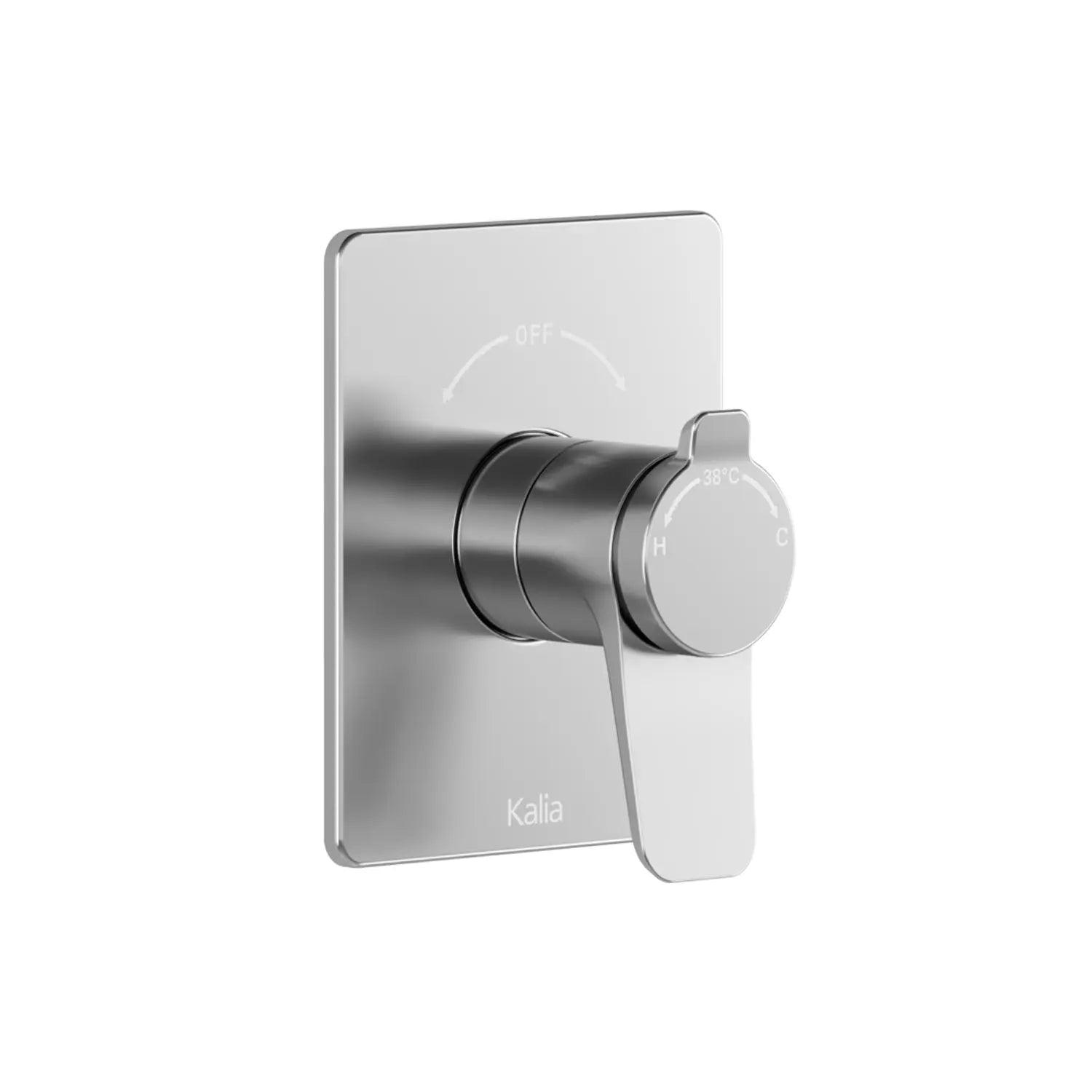 Kalia MOROKA  2-Way AQUATONIK Type T/P 1/2'' Coaxial Valve with Diverter and Round Decorative Trim Chrome BF1921-110 - Plumbing Market