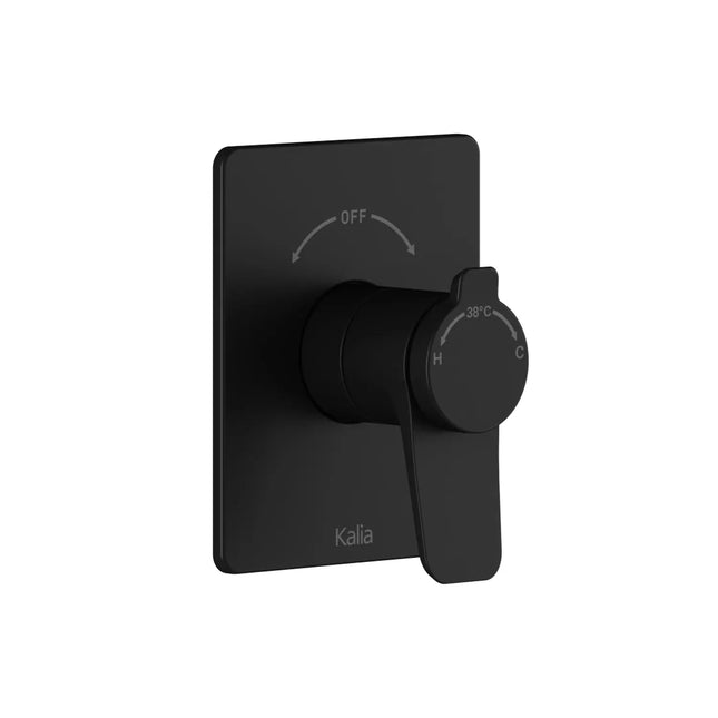 Kalia MOROKA  2-Way AQUATONIK Type T/P 1/2'' Coaxial Valve with Diverter and Round Decorative Trim Matte Black BF1921-160 - Plumbing Market