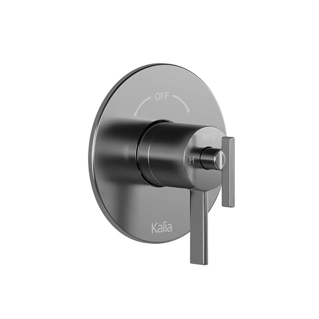 Kalia RoundOne2-Way AQUATONIK Type T/P 1/2'' Coaxial Valve with Diverter and Round Decorative Trim Pure Nickel PVD BF1585-125 - Plumbing Market