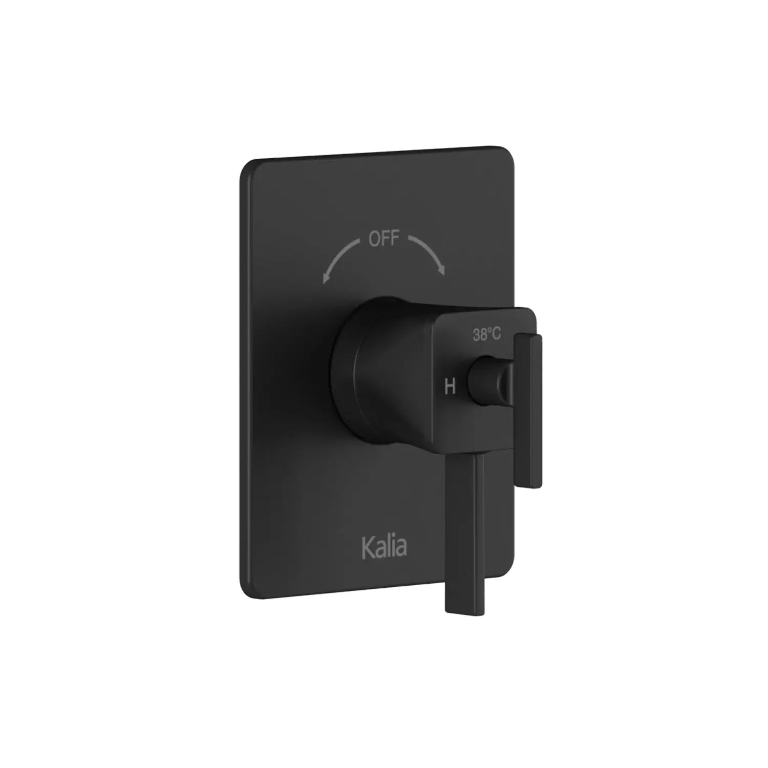 Kalia SquareOne 2-Way AQUATONIK Type T/P 1/2'' Coaxial Valve with Diverter and Square Decorative Trim Matte Black BF1586-160 - Plumbing Market