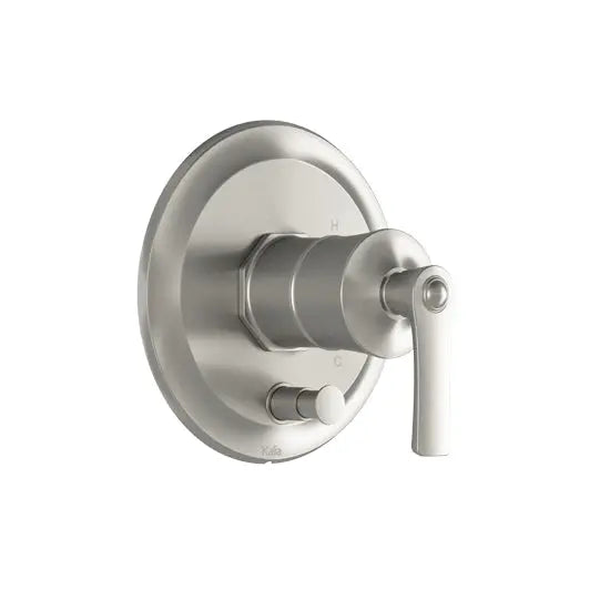 Kalia RUSTIK 1/2'' Pressure Balance Valve with Diverter and Decorative Trim Pure Nickel PVD BF1523-125 - Plumbing Market