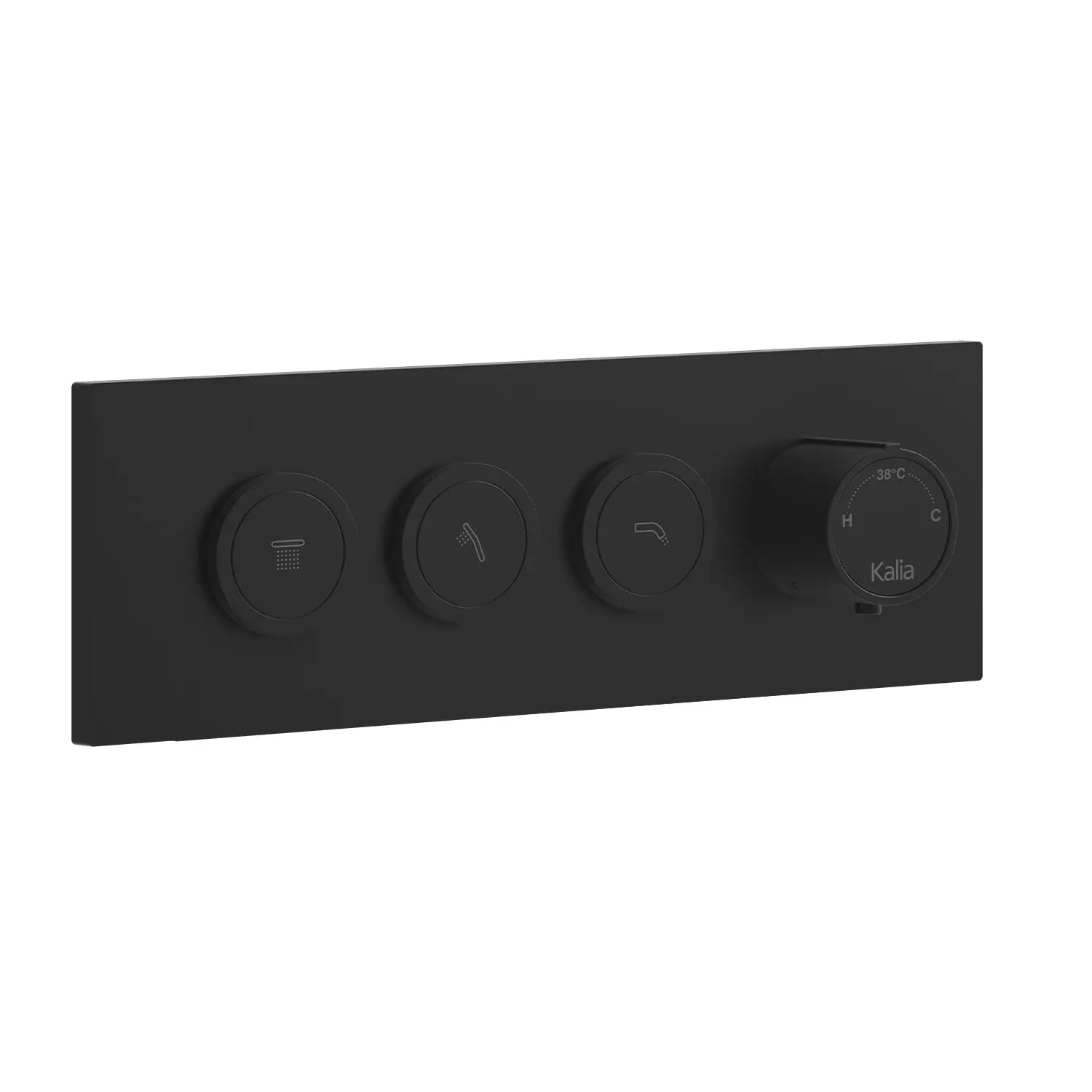 Kalia Decorative Trim for 3-Way AQUATONIK Type T/P 1/2'' Push-Button Valve Matte Black 106834-160 - Plumbing Market