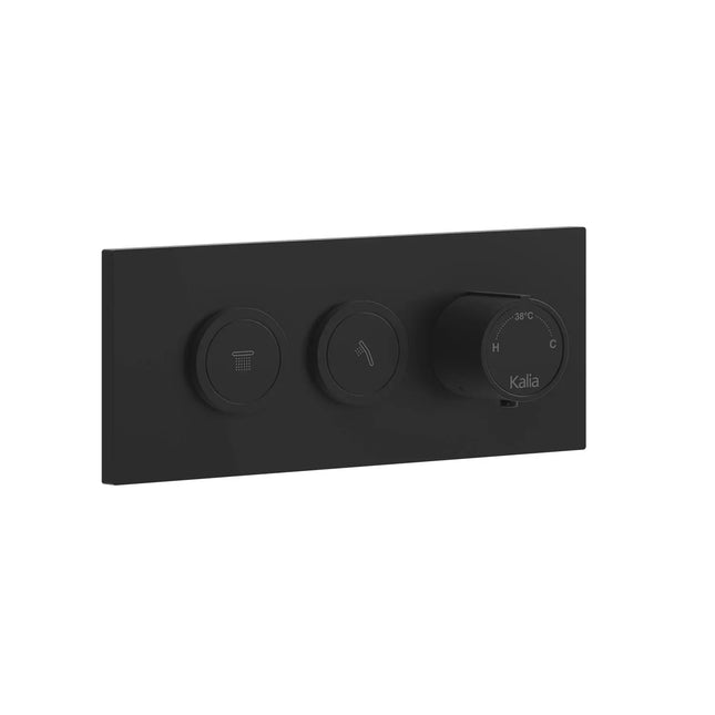 Kalia Decorative Trim for 2-Way AQUATONIK Type T/P 1/2'' Push-Button Valve Matte Black 106835-160 - Plumbing Market