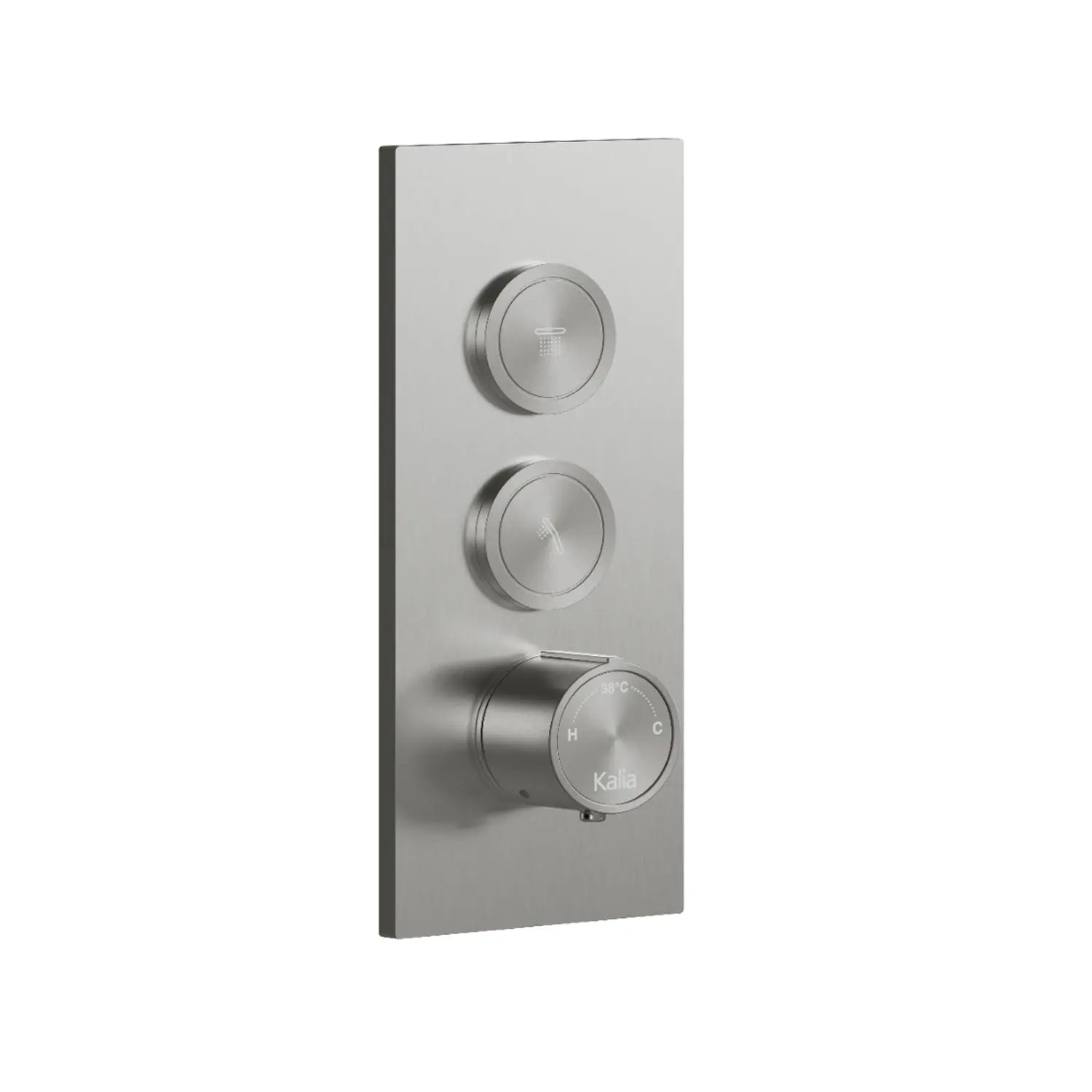 Kalia 2-Way AQUATONIK Type T/P 1/2'' Push-Button Valve with Square Decorative Trim Chrome BF2063-110 - Plumbing Market