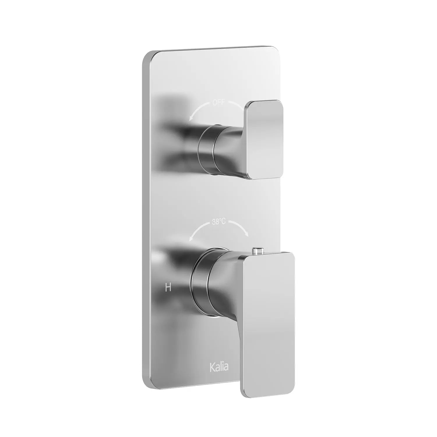 Kalia KAREO Square Decorative Trim for 2-Way or 3-Way Type T/P 1/2'' Valve with Diverter Chrome 106414-110 - Plumbing Market