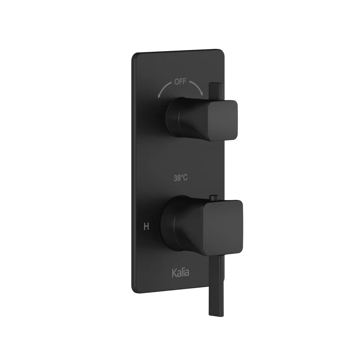 Kalia Square Decorative Trim for 2-Way or 3-Way Type T/P 1/2'' Valve with Diverter Matte Black 104085-160 - Plumbing Market
