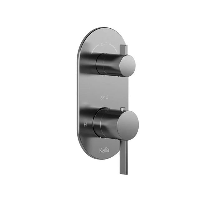 Kalia RoundOne 2-Way AQUATONIK Type T/P 1/2'' Valve with Diverter and Round Decorative Trim Chrome BF1577-110 - Plumbing Market