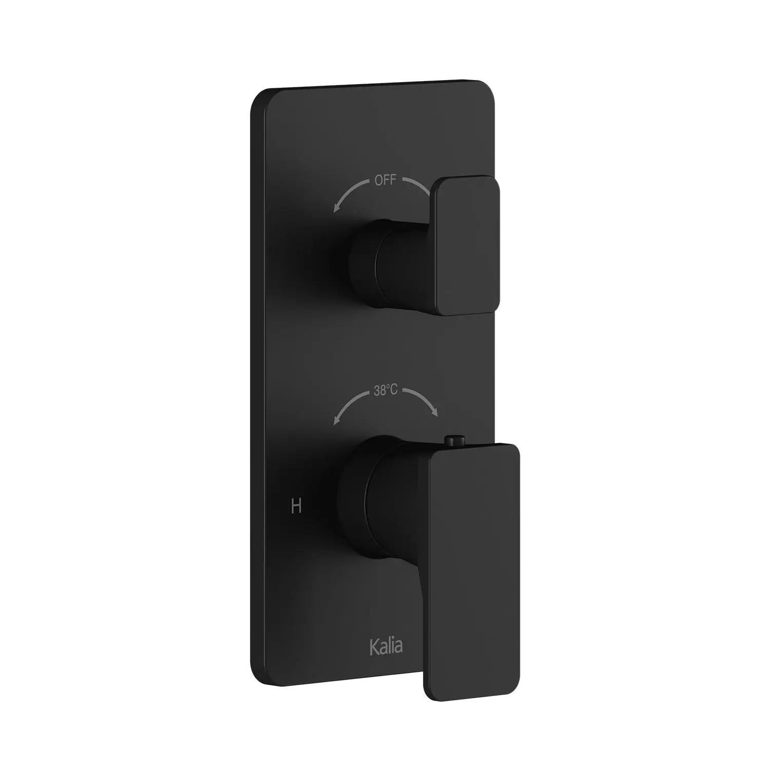 Kalia KAREO  2-Way AQUATONIK Type T/P 1/2'' Valve with Diverter and Round Decorative Trim Matte Black BF1988-160 - Plumbing Market