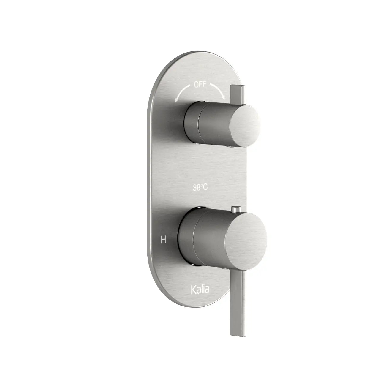 Kalia RoundOne2-Way AQUATONIK Type T/P 1/2'' Valve with Diverter and Round Decorative Trim Pure Nickel PVD BF1577-125 - Plumbing Market