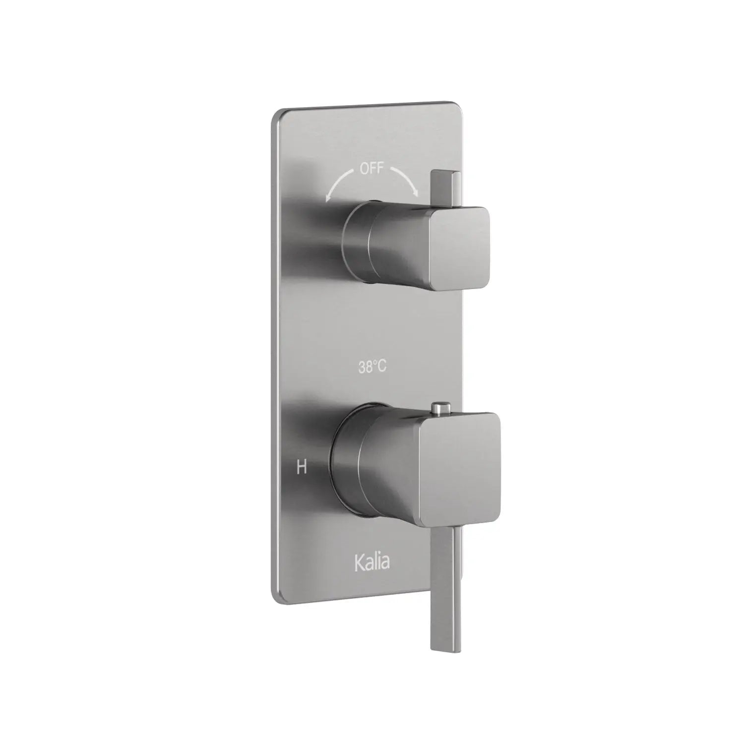 Kalia SquareOne 3-Way AQUATONIK Type T/P 1/2'' Valve with Diverter and Square Decorative Trim Pure Nickel PVD BF1583-125 - Plumbing Market