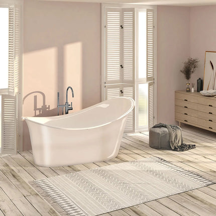 Zitta Bathtub Evora freestanding white 72 1/2" x 37 9/16" x 33 1/2", acrylic, Slik Portfolio collection TEO7235FA001 - Plumbing Market