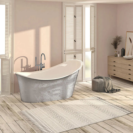Zitta Bathtub Evora freestanding silver 72 1/2" x 37 9/16" x 33 1/2", acrylic, Slik Portfolio collection TEO7235FA002 - Plumbing Market