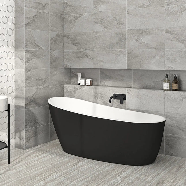 Zitta Bathtub Issa freestanding black 59 7/16" x 28 15/16" x 28 1/2", acrylic, Zitta collection TIS5929FA007 - Plumbing Market