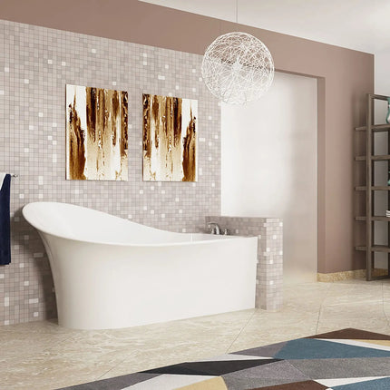 Zitta Bathtub Evolo right freestanding white 67" x 35 1/2" x 35", acrylic, Slik Portfolio collection TEV6735FA0R1 - Plumbing Market