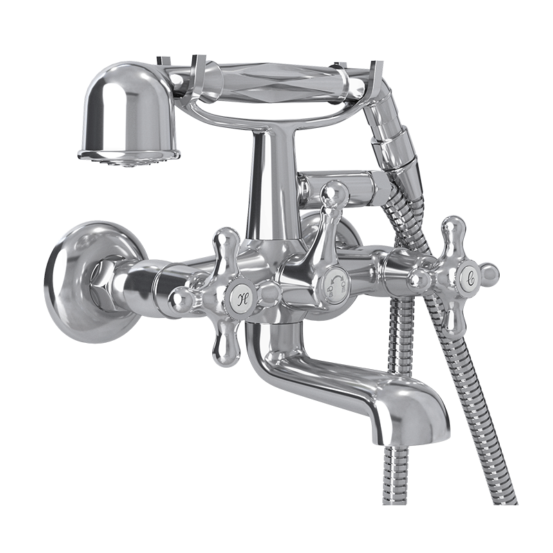 Rubi Jade Bath Faucet Wall Duplex Chrome RJA32CC