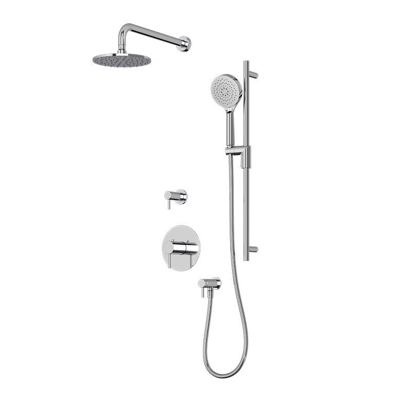 Rubi Vertigo 3/4" Thermostatic Shower Set with 8" Shower Head and 16" Horizontal Arm Chrome RVT1B20-13N-CC