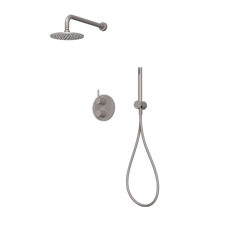 Rubi Vertigo 1/2" Thermostatic Shower Set with 8" Shower Head and 16" Horizontal Arm RVT2A40-13N