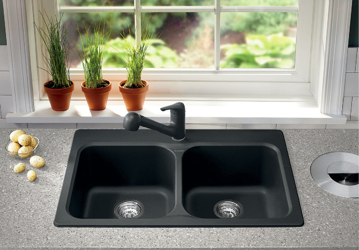 Blanco Vision 210 31 1/2" Drop-in SILGRANIT Kitchen Sink installed