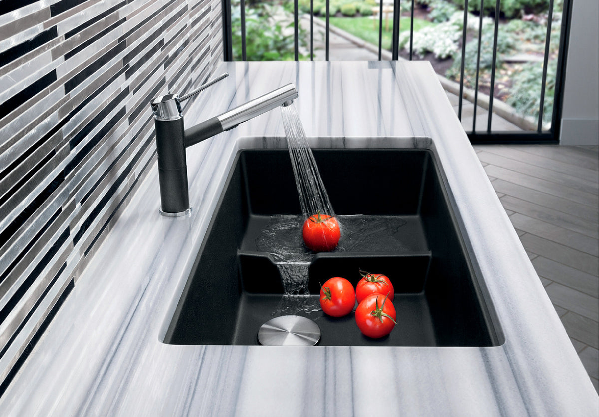 Blanco Precis Cascade 28 3/4" Undermount SILGRANIT Kitchen Sink installed
