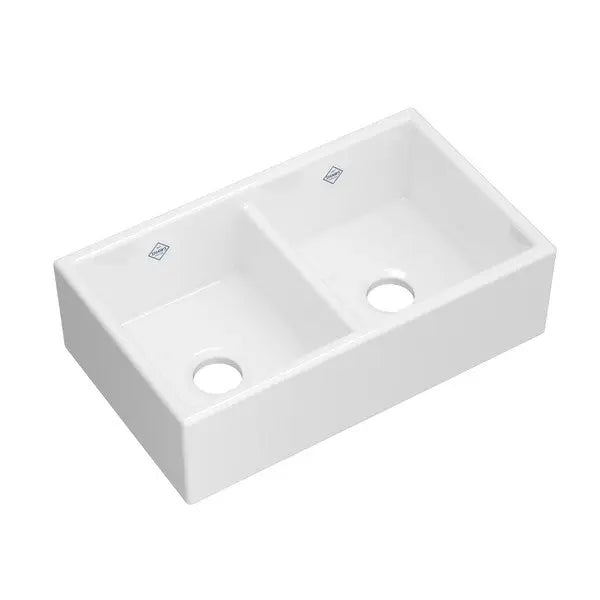 31" Shaker™ Double Bowl Apron Front Fireclay Kitchen Sink - Plumbing Market