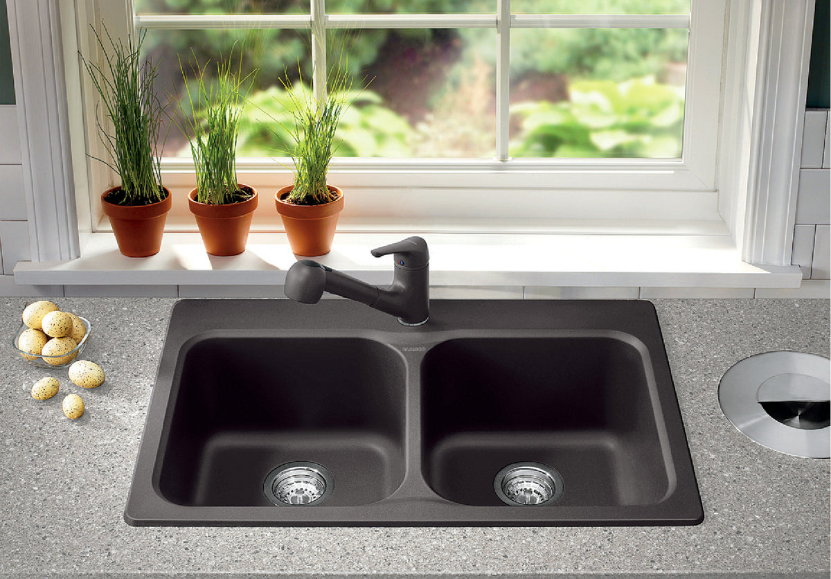 Blanco Vision 210 31 1/2" Drop-in SILGRANIT Kitchen Sink installed