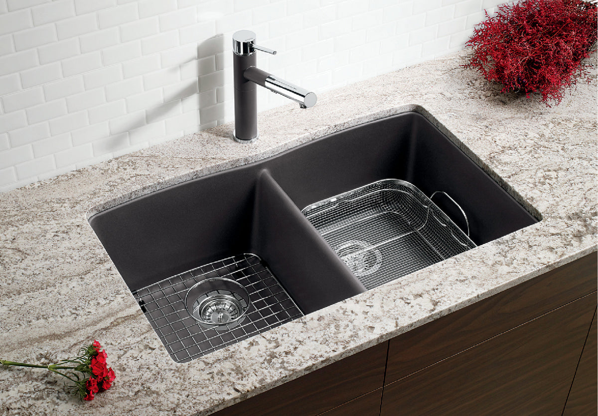Blanco Diamond U 2 32" Undermount SILGRANIT Kitchen Sink installed