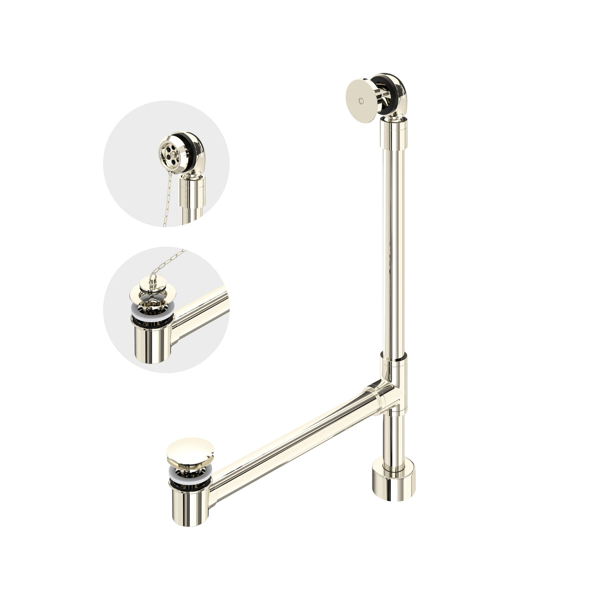 Victoria + Albert Freestanding Bathtub Drain For Above-Floor Installation Box K-50 - Polished Nickel
